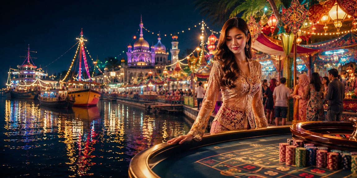 Suasana kasino hiburan mewah Malaysia dengan meja dealer langsung
